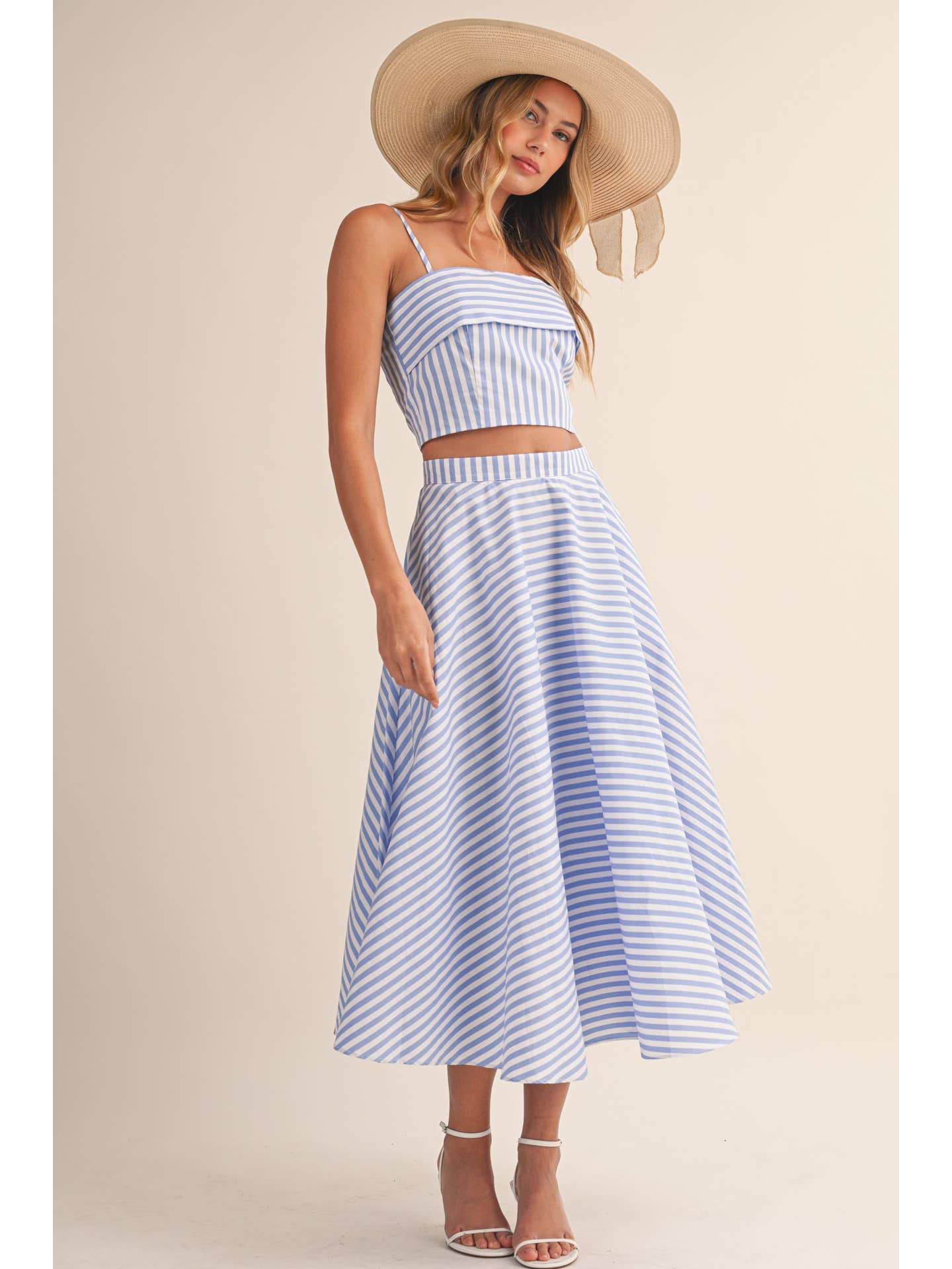 Striped A-Line Skirt