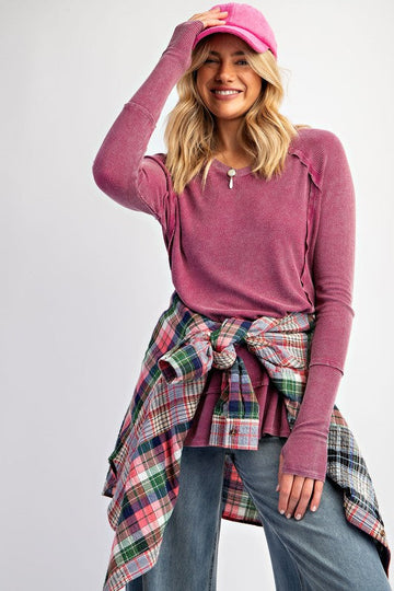 Thermal Washed Knit Top SALE
