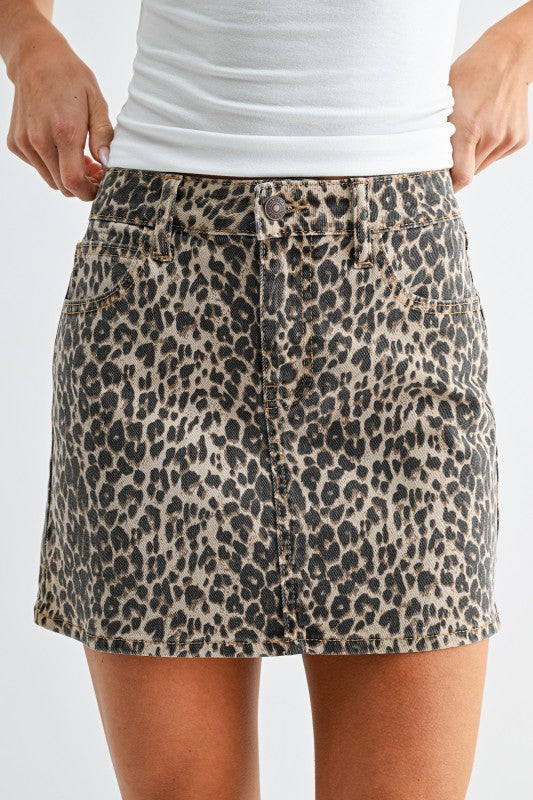Leopard Mini Skirt