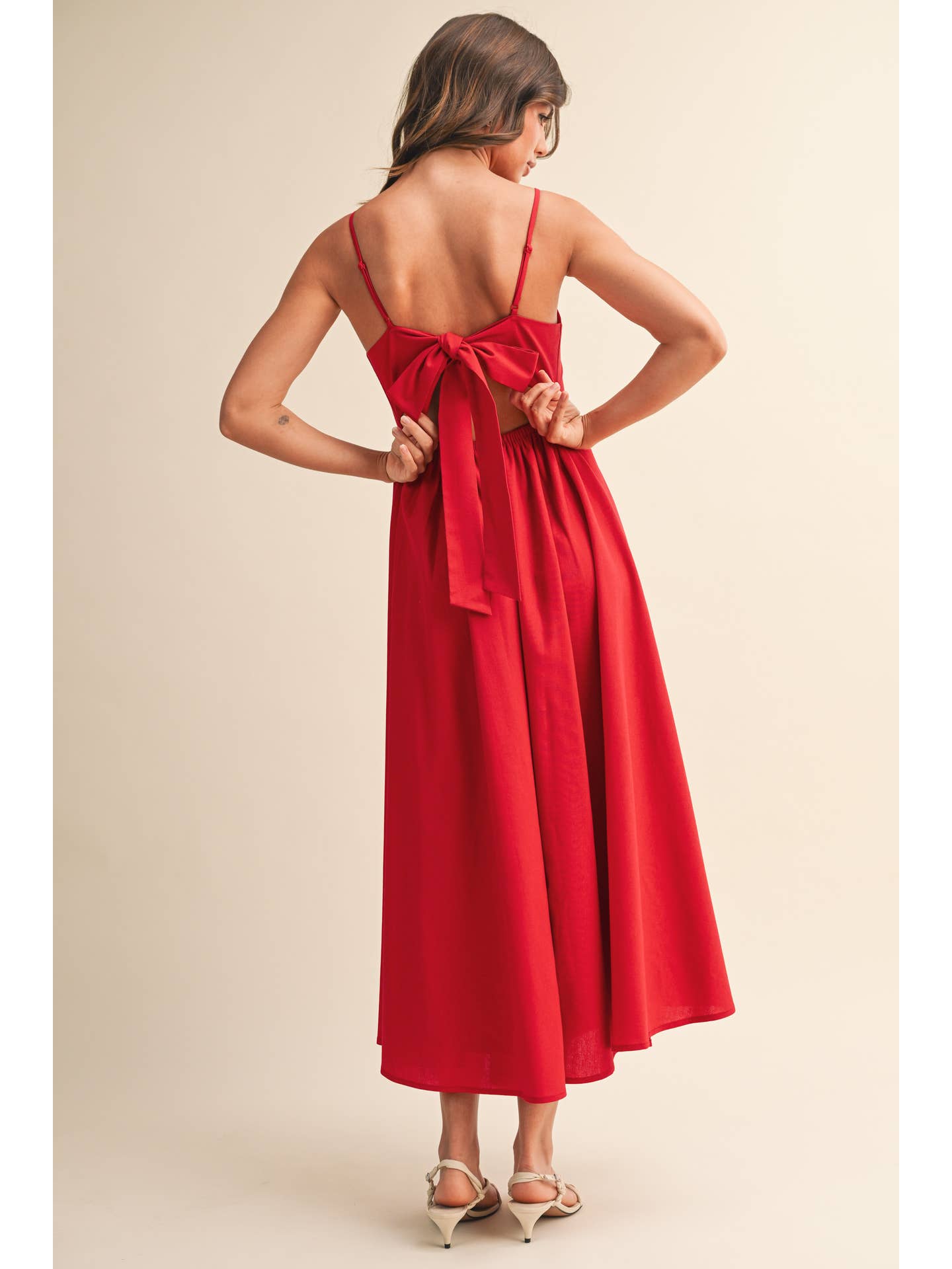 Linen Tie Back Dress
