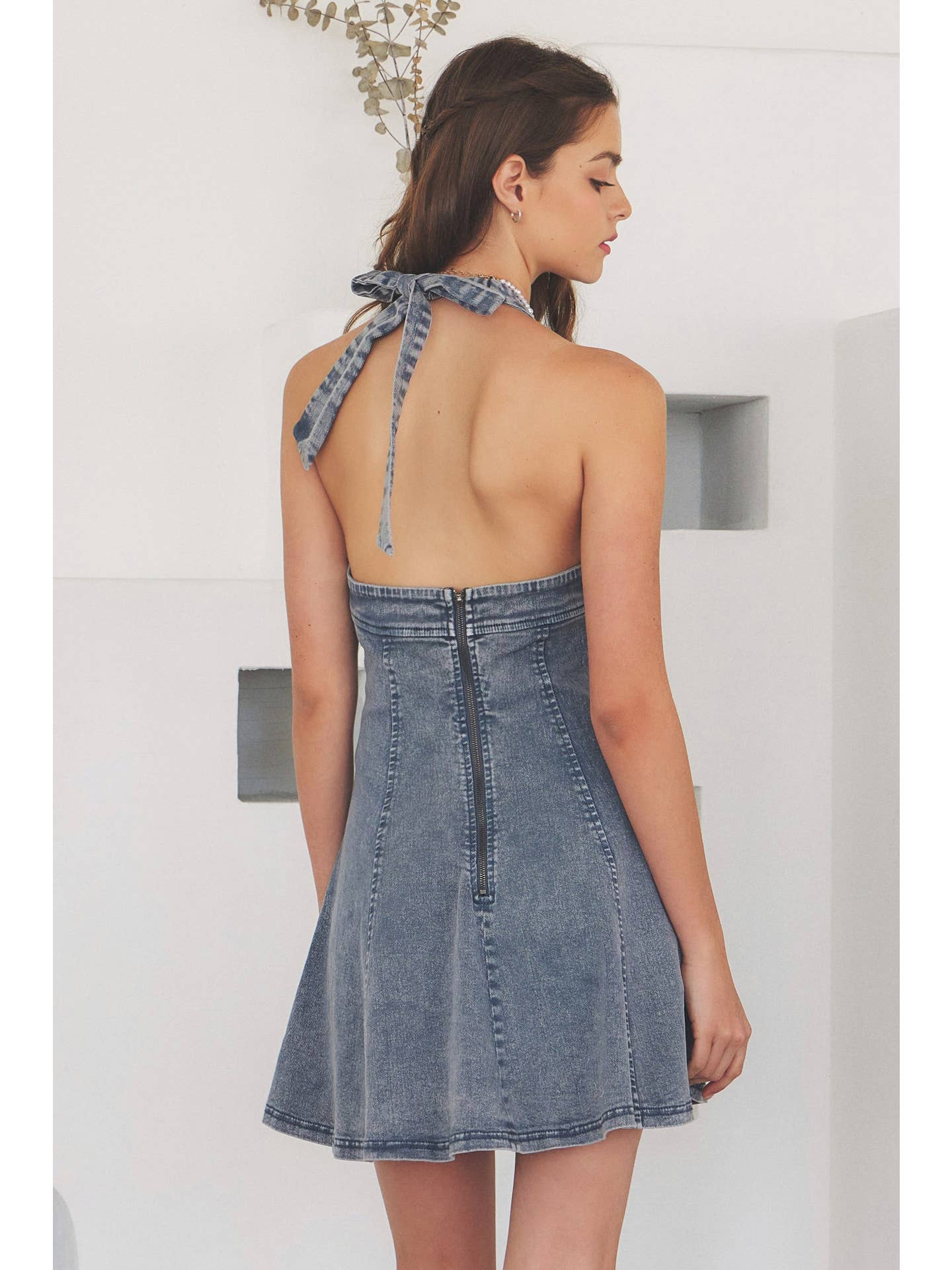 Halter Neck Flare Dress