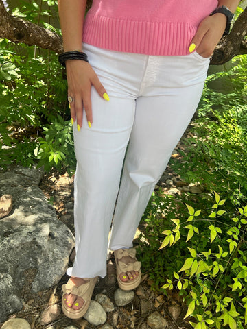 Clean Mid Rise Straight Jeans