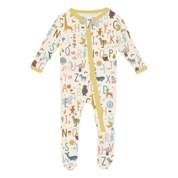Animal Alphabet 2 Way Zip Footie