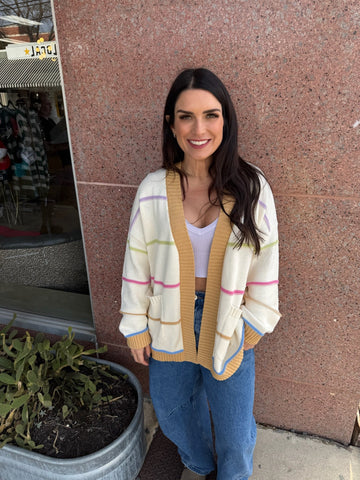 Color Striped Cardigan