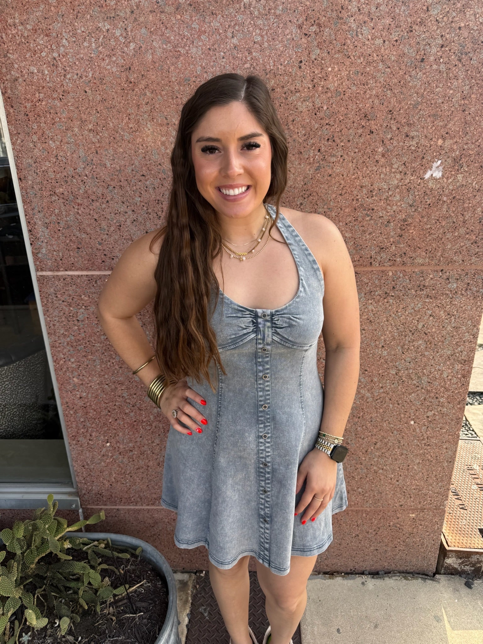 Halter Neck Flare Dress