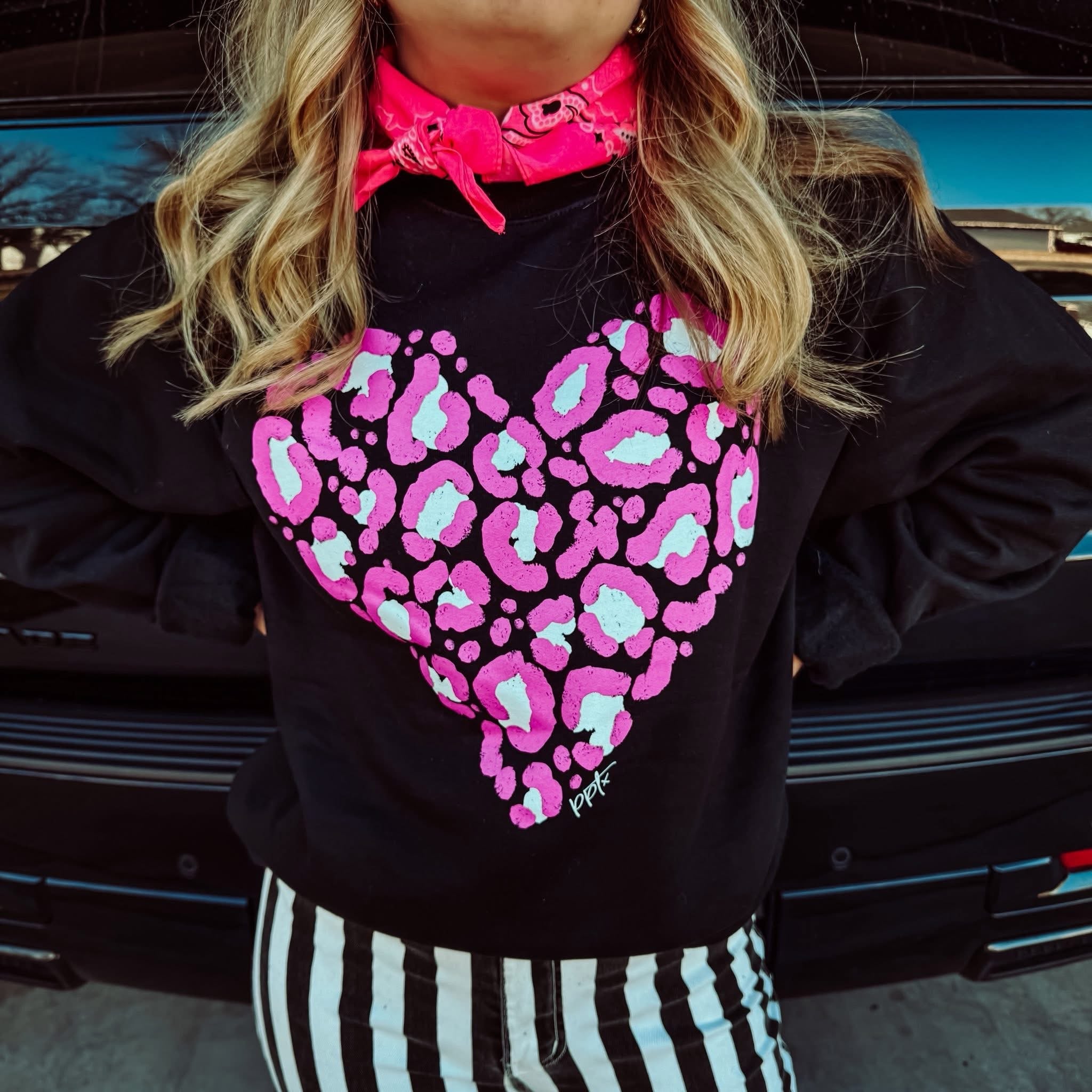 Leopard Heart Pullover