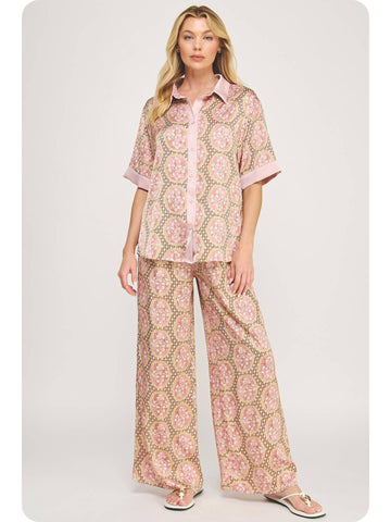 Satin Print Top