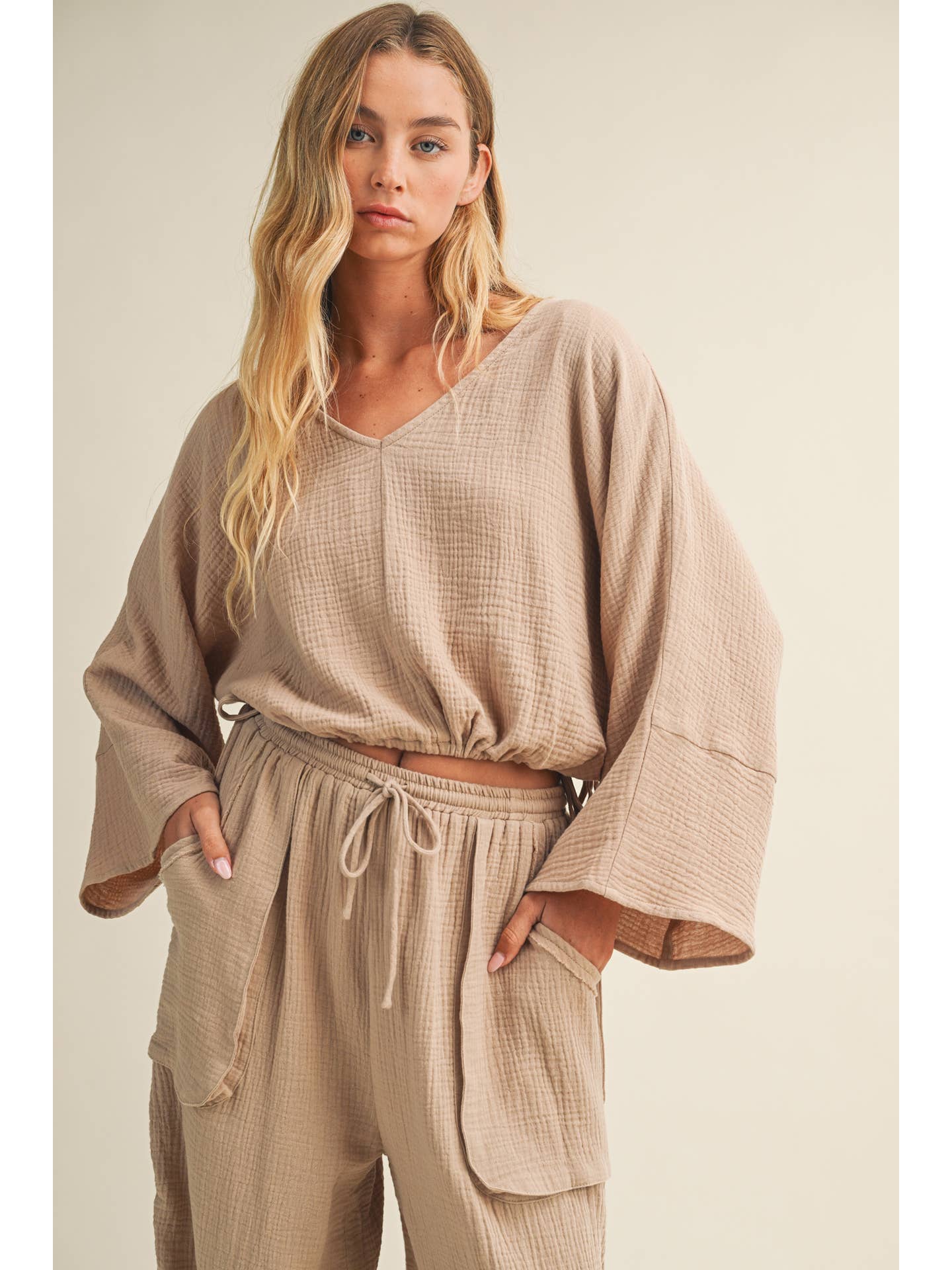 Dolman Sleeve Gauze Top