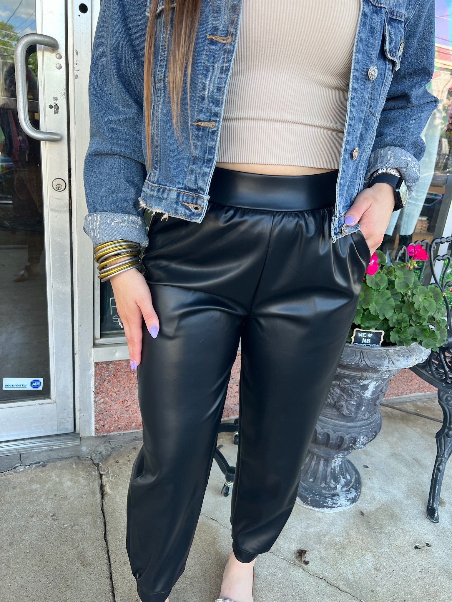 Faux Leather Jogger-SALE